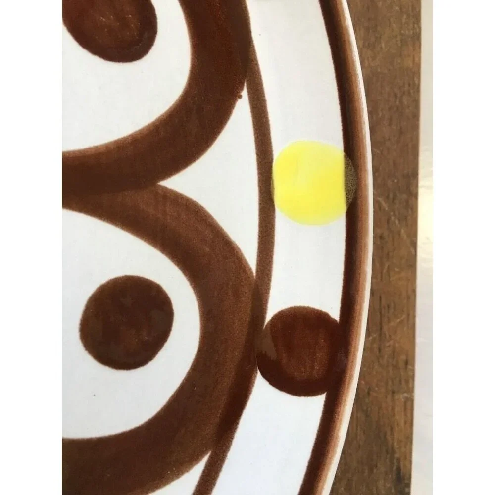 Vintage Platter Chop Plate Japanese Mid Century Artistic Stoneware Tosen Madres